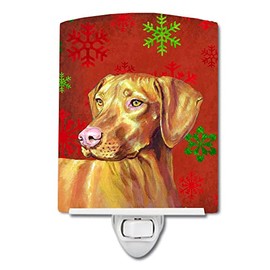 Caroline's Treasures Vizsla Red Green Snowflakes Christmas Night Light, 6" x 4", Multicolor