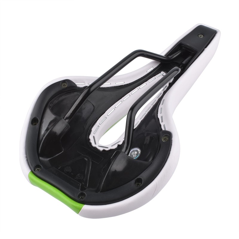 Durable Mountain Bike Saddle White Green