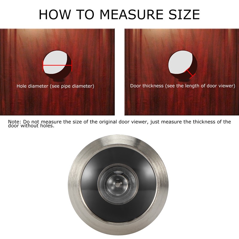 4Pcs Copper Anti Theft Safety Door Viewer Peephole with Back