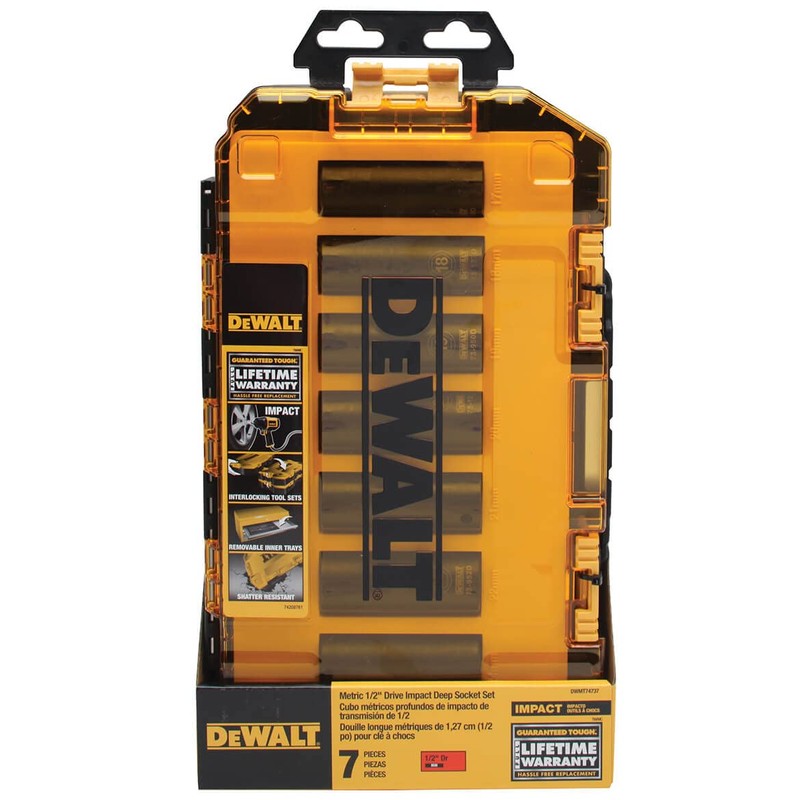 DEWALT DWMT74737 Tough Box 7PC mm 1/2 Deep Drive Impact
