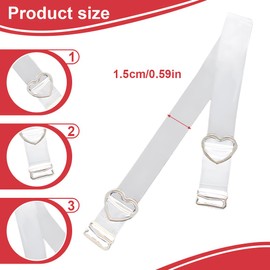 ZAMXHUG 4 Pairs Bra Straps Transparent Invisible Non-Slip Adjustable Soft Bra with Transparent Straps Replacement Transparent Bra Straps with Bra Buckles Heart Shaped for Women