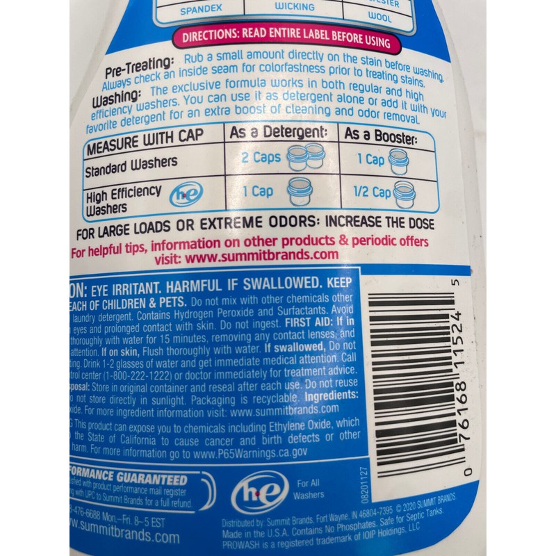 OUT 2 PACK ProWash Workwear Odor Eliminator and Stain Remover