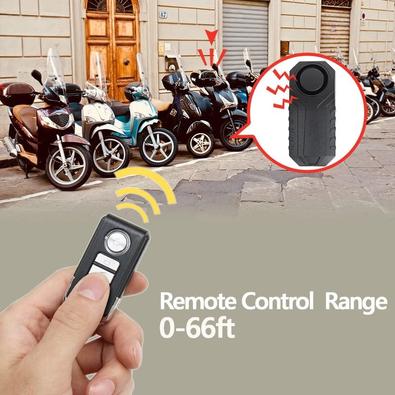 Japard Loudest 113dB Bike Alarm with Remote, Wireless Anti-Theft Vibration
