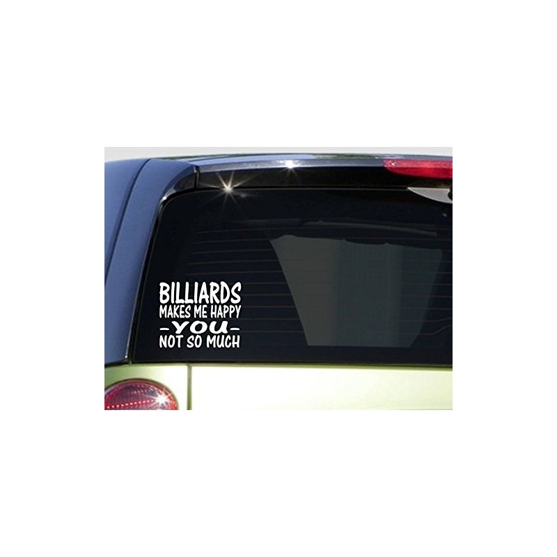 EZ-STIK Billiards Makes Me Happy*I458* 6x6 inch Sticker Pool CUE