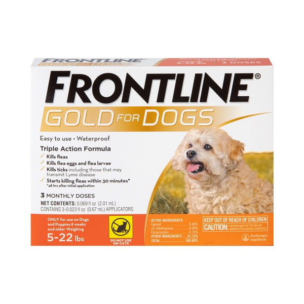Frontline Gold Flea & Tick Treatment for Small Dogs Up