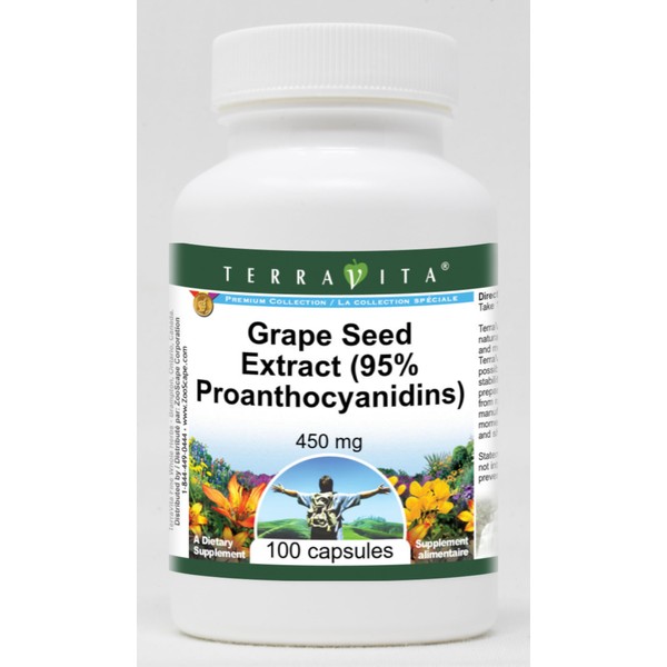 Grape Seed Extract (95% Proanthocyanidins) - 450 mg (100 Capsules,