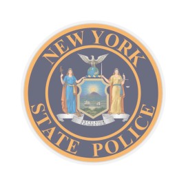 Seal of the New York State Police - STICKER Vinyl Kiss-Cut Decal - 2" × 2", Transparent