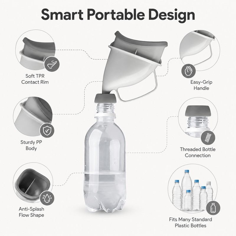 Portable Urinal Funnel for Travel & Outdoor Use – Reusable