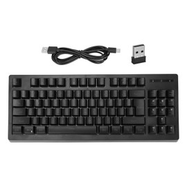 87 Keys Wireless Keyboard 2.4G 1800MAh Battery Power Saving Mode LED Mechanical Keyboard with RGB Lighting for Gaming PC Black