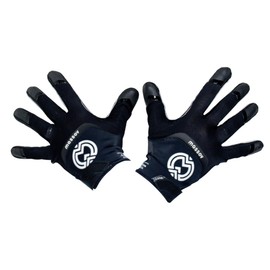 MASSOV EVO2 Football Gloves - Sticky Football Gloves with ProTac Palms, Mesh & 4D Sport Mesh for Elite Fit & Superior Breathability - Mens, All Black, Medium