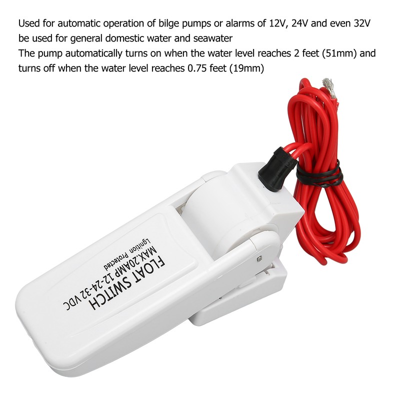 Boat Bilge Pump Float Switch Automatic High Power Safe 18AWG