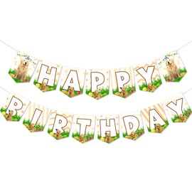 SHADOAMP Golden Retriever Happy Birthday Banner, Golden Retriever Birthday Party Decoration Golden Retriever Pet Puppy Banner DIY Required Crafted for Golden Retriever Dog Birthday Party Decoration