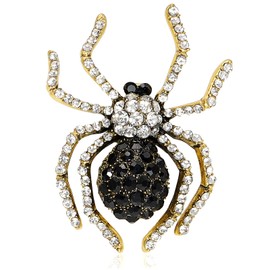 Gleamart Spider Brooch Pin Retro Crystal Animal Brooch Pin for Girl Women Gold