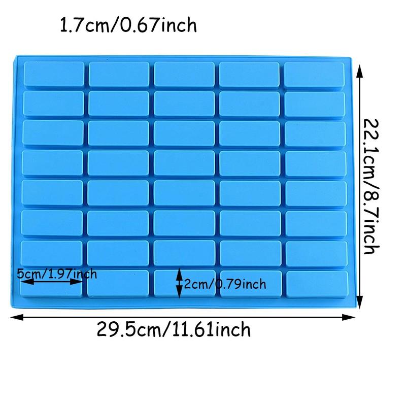 EPYHREHM 40 Cavity Narrow Rectangle Silicone Chocolate Molds Chocolate Bar