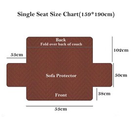 NUODWELL Recliner Chair Cover, Plush Non Slip Armchair Cover, Super Soft Washable Sofa Slipcover Furniture Protector Cover for Kids and Pets (Coffee, 53 * 190CM)