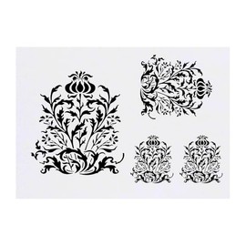 4 x 'Art Nouveau Poppy' Temporary Tattoos - Water Resistant, Skin-Safe, Non-Toxic Transfers, Mixed Sizes (TO00076050)