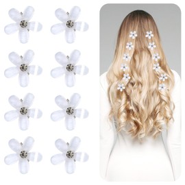TIESOME Pack of 20 Flower Hair Clips, Hair Clips, Flower Hair Accessories, Wedding, White Mini Decorative Hair Clips for Women and Girls