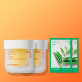 innisfree [더블구성/미백크림] 이니스프리 비타민C 캡슐 수분크림 / 저자극 톤업 잡티 50ml, 2개