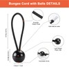 TECDW 20PCS Bungee Cord with Balls, 4 Inch Tarpaulin Bungee