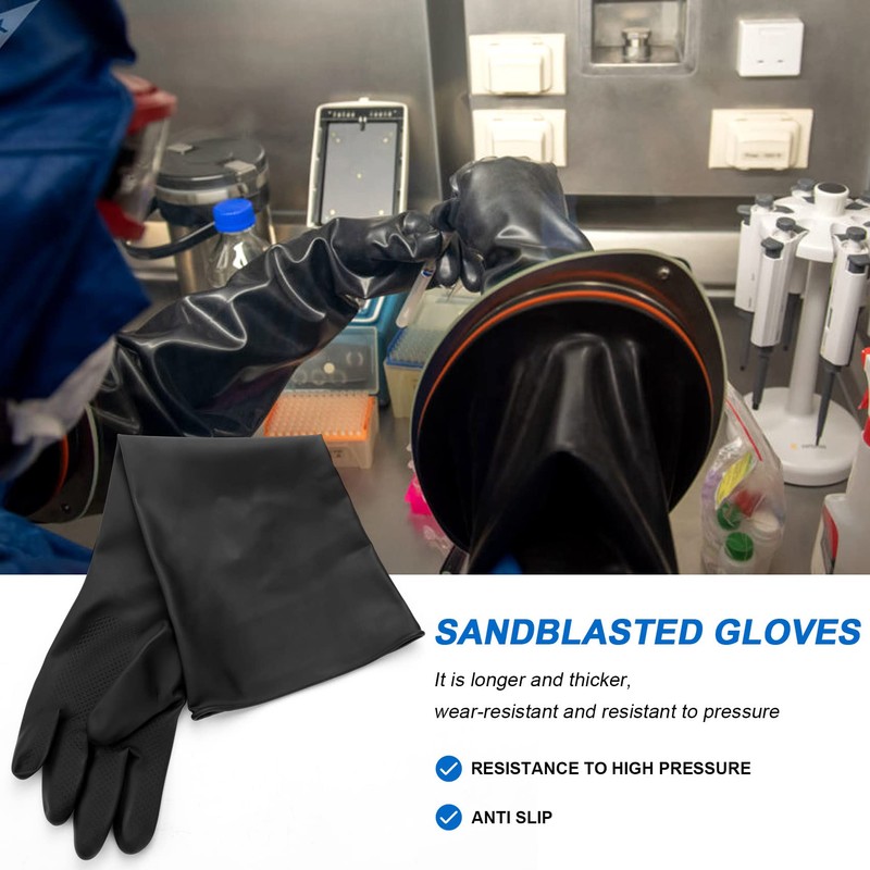 Tagtight Rubber Sandblasting Gloves, Sand Blasting Gloves for Sandblasting Cabin,