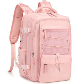 Travel Backpack for Women Men 15.6 Inch Laptop Backpacks with USB Port Carry on Backpack Flight Approved Large Back Pack College Bookbags Outdoor Sports Hiking Rucksack Casual Daypack (Pink,15.6 Inch)