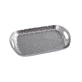 Pampa Bay Millenium Titanium-Plated Porcelain Rectangular Tray with Handles, 19 X 11.5 X 3in