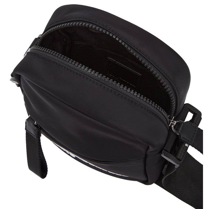 KARL LAGERFELD JEANS Men's Essential Nylon Crossbody, Black, black