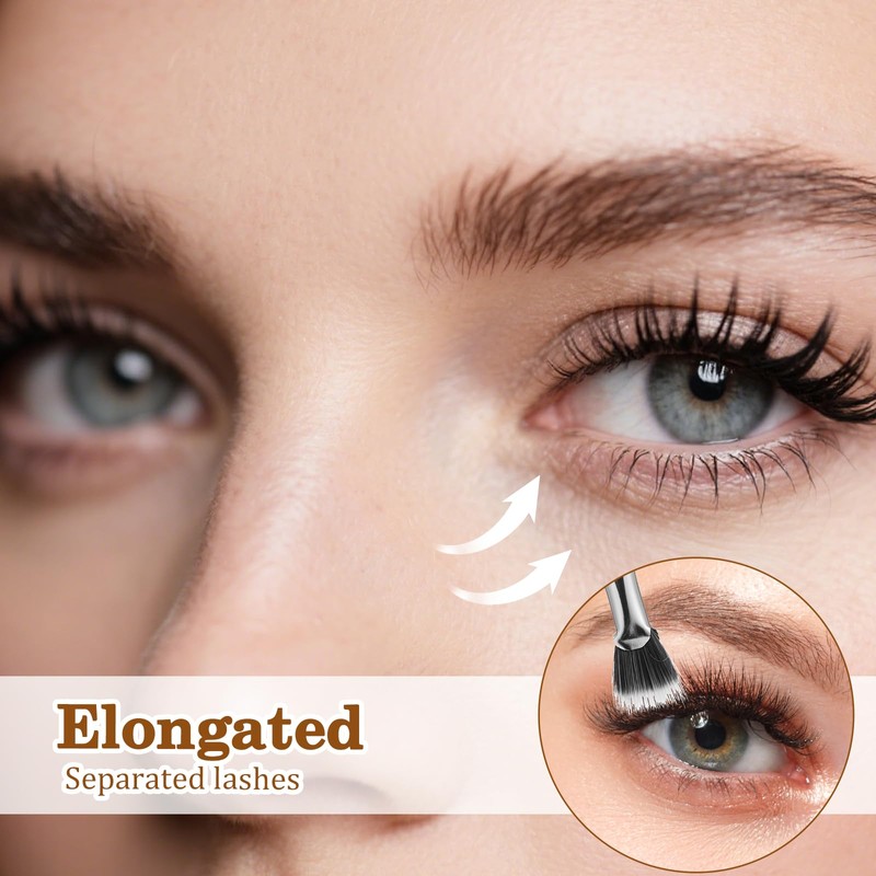 4 PCS Soft Mascara Brush, Folding Angle Lash Brush for