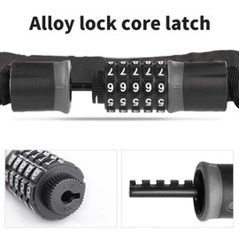 Bike Chain Lock 4.9ft Long 5 Digit Combination, Anti Theft Heavy Duty Keyless Bicycle Chain Lock, Security Resettable Bike Lock for Ebike, Scooter, Motorcycle, Door, Mountain Bikes