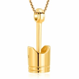 Car Parts - Collar de urna de cremación de pistón de acero inoxidable para hombre, recuerdo de joyas para cenizas