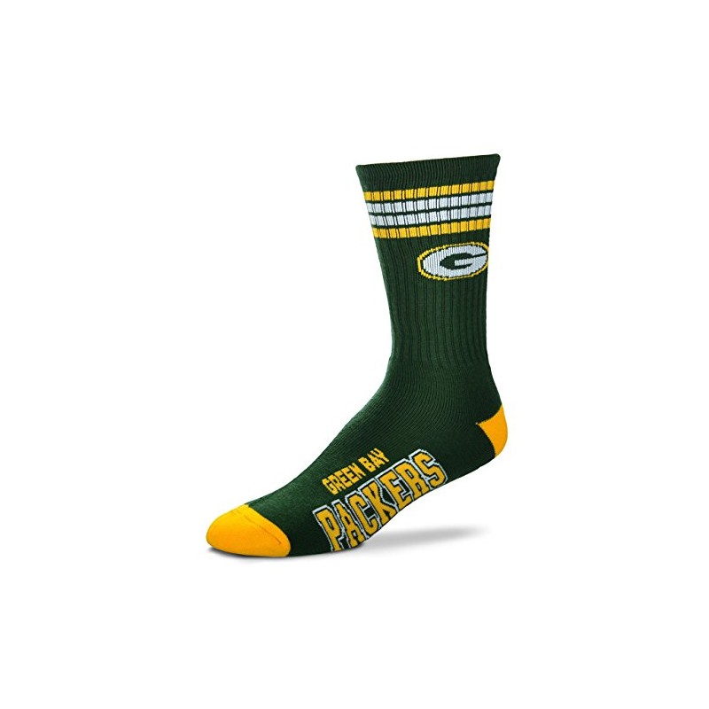Green Bay Packers 4 Stripe Deuce Green Socks, Medium