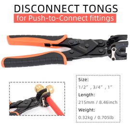 PLATATO Push to Connect Removal Tool Disconnect Tongs Tool for 1/2”, 3/4”, 1” Push in Fittings Plumbing Tool for Removal PEX PVC Copper Pipe