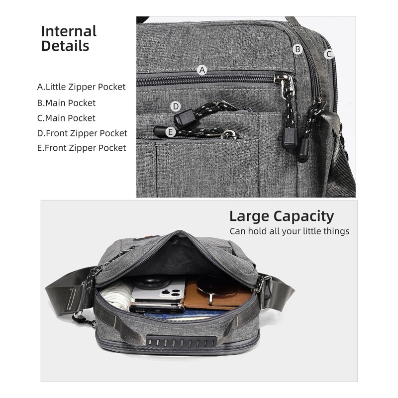 Men's Messenger Bag - Crossbody Shoulder Bags Travel Bag Man