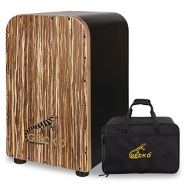 GECKO GL40BK Cajon Drum – 19" Wooden Percussion Box with Removable Snare for Versatile Sound, Deep Bass & Sharp Slaps, Adjustable Hand Drum