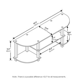 Furinno Turn-S-Tube Wide TV Entertainment Center, Dark Walnut