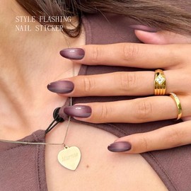 JMEOWIO Nail Foil UV Hardening Coffee Pink Colour Gradient UV Gel Nail Strips Nail Stickers Nail Stickers Nail Art Decoration Nail Design Accessories