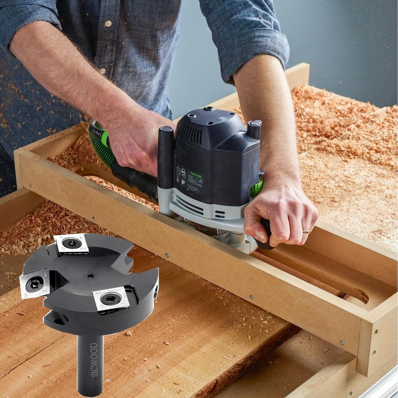 SICWOOD Slab Flattening Router Bits 1/2 Shank, 2-1/2”Cut Dia, 2+2