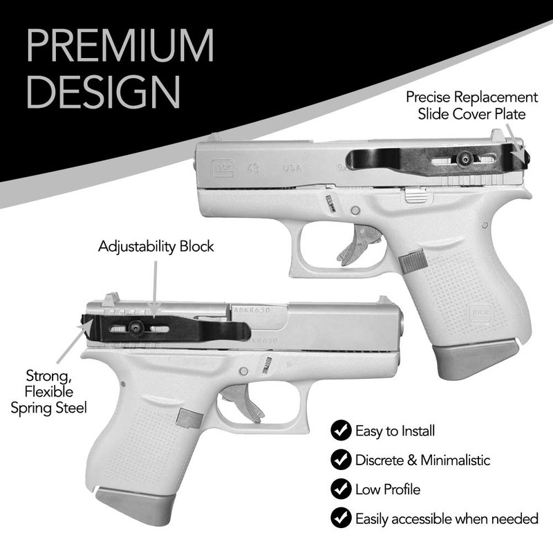 ClipDraw Gun Clip, Low Profile Slim Concealed Carry Easy Install