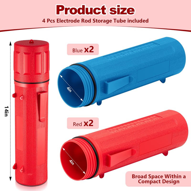 Zonon 4 Pcs Electrode Rod Storage Tube 14 Inch Airproof