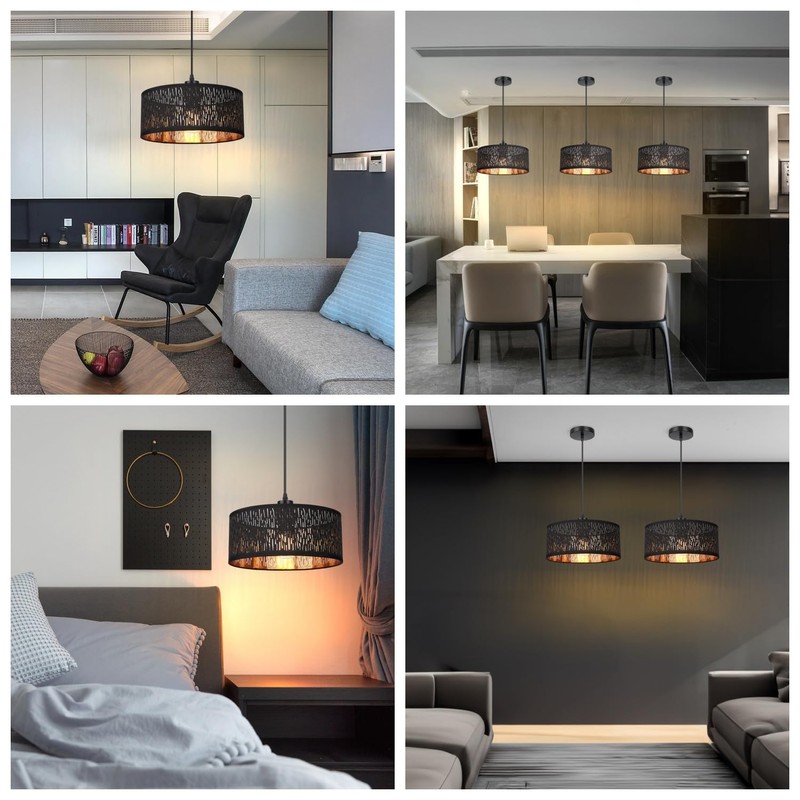 FRIDEKO HOME Pendant Light Black Gold Modern Pendant Light Ceiling