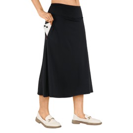 CZRLHYT Skorts Skirts for Women Modest Knee Length Skirts Athletic Skorts Black L