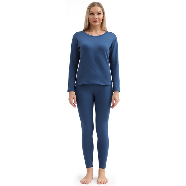 PISIQI Ropa interior térmica para mujer juego de sudaderas súper