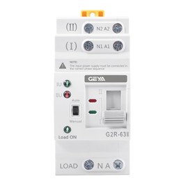 GEYA Mini ATS Dual Power Automatic Transfer Switch Electrical Selector Switches Uninterrupted Power Din Rail(2Pole-63A-AC110V)
