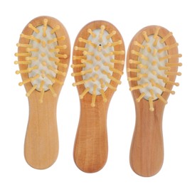 BIUDECO Cushion Massager Comb 1 Set 3pcs Comb Brush Set Wooden Hairbrush for Scalp Massage Prevent Hair Loss Dandruff Mini Portable
