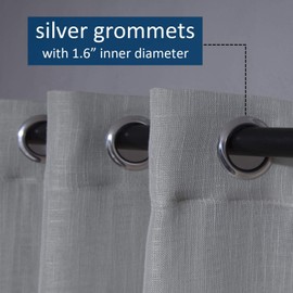 Kinryb Grey Semi Sheer Extra Wide with Grommet Rich Natural Linen Textured Sheer Curtain Decorative Light Filtering Window Treatment Voile Panels for Doorway Living Room 100W x 96L Grey, 1 Panel