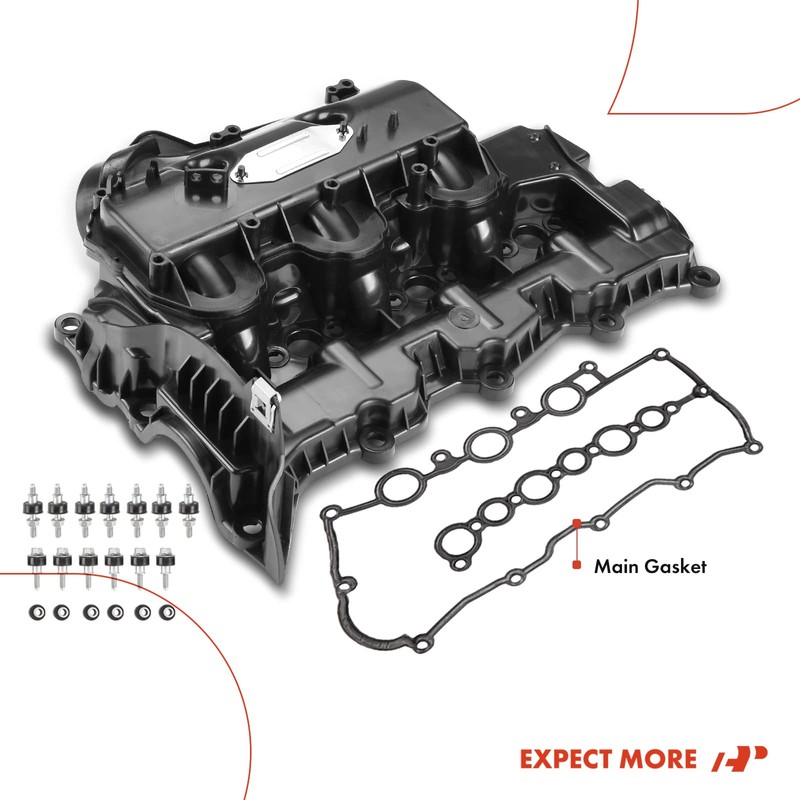 A-Premium Left Engine Valve Cover, with Gasket & Bolts, Compatible