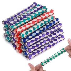 Prasacco 72 Pcs Chinese Finger Trap, Colorful Plastic Finger Traps Bird Chew Toys Adults Universal Classic Party Props for Birthday Party Gifts (Random Color)