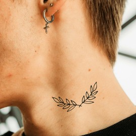 Fake Tattoo Olive Branch - Temporalis® | Adult Temporary Tattoos - EU Certified Cosmetics, Vegan & Waterproof - Lasts 1 to 2 Weeks [Olive Branch]