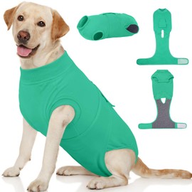 Kuoser Dog Surgery Suit Female Spay, Dog Recovery Suit Male Neuter, Dog Clothes Onesie for Surgery Anti Licking Abdominal Wounds Pet Puppy Surgical Recovery Bodysuit Shirt, Substitute E-Collar & Cone