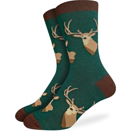 Good Luck Sock Men's Deer Heads Socks, Adult, Shoe Size 7-12